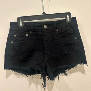 American Eagle Outfitters black denim shorts